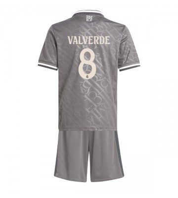 Real Madrid Federico Valverde #8 Tredje Kläder Barn 2024-25 Kortärmad (+ Korta byxor)